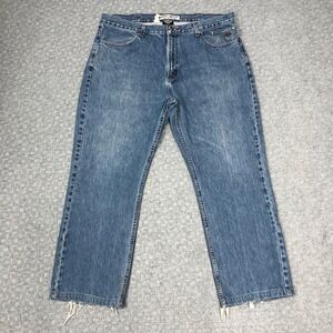 Harley Davidson Jeans Mens 40x30 Denim Pants Motorcycle Biker Distressed Logo